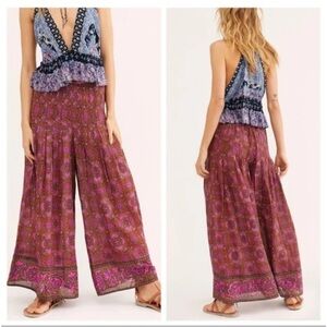 Free People Pink and Purple Wide Leg Pants